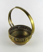 1Y723 Régi bécsi gyümölcsmintás réz kínáló gyümölcskosár gyümölcskínáló