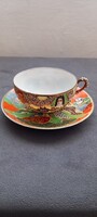 Japán Satsuma moriage teáscsésze és csészealj