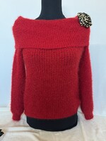 Piros kötött pulover S-L