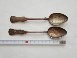 Alpakka alpaka alpacca 080 - kiskanál SANDRIK 2db egyben 15cm vintage ezüstözött teáskanál