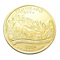 USA,quarter dollar 2006 D - Colorado - aranyozott aUNC+ nikkel