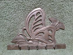 Pillangó formájú réz fali kulcstartó, törölközőtartó,akasztó