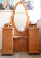 Topolya hálószobai pipere szekrény gazdag mintázatú diófagyökér retro térbe is, alkalmi áron