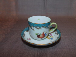 Herendi Gyümölcs mintás  CFR-ET kávés csésze aljjal