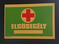 Eredeti, retro balesetmegelőző, biztonságtechnikai műanyag/plasztik tábla. Ságvári Nyomda 70-es évek