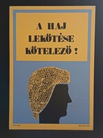Eredeti, retro balesetmegelőző, biztonságtechnikai műanyag/plasztik tábla. Ságvári Nyomda 70-es évek