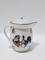 Mese mintás gyerek kiöntő, kancsó, tyúkos, kakasos, kacsás stb. mintával, 11 cm