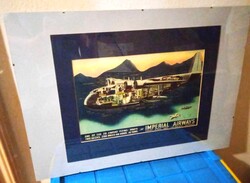 IMPERIAL AIRWAYS, FLYING BOAT offset lithograph in colors in frame of plexi which 50 x 70 cm
