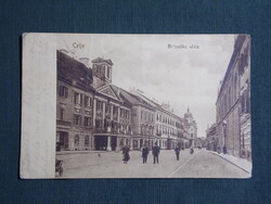 Képeslap,Szlovénia,Celje,Rotovška ulica,városi utca látkép,részlet,katona levél,1915-