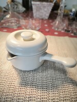 Kerámia fedeles kis főzőedény  eladó! Mikrózható!