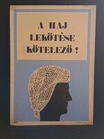 FÉM, eredeti retro balesetmegelőző, biztonságtechnikai tábla. Ságvári Nyomda 70-es évek