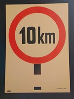 Eredeti, retro balesetmegelőző, biztonságtechnikai műanyag/plasztik tábla. Ságvári Nyomda 70-es évek