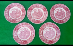 Vintage 5 db angol Wood & Sons  süteményestál d: 17,5 cm