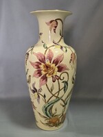 Zsolnay kézzel festett Orchideás porcelán váza  42cm