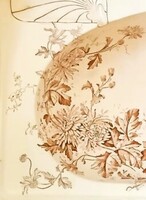 Antik angol festett fajansz mosdó mosdókagyló a XIX.sz. második feléből