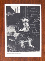 Képeslap / művészlap: Kasitzky Ilona: Egyedül