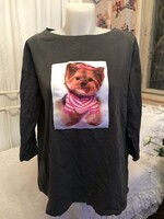 NŐI - PULÓVER - ÚJ - MOZEM  - PAMUT SZTRECCS - hossz - 62 cm - mell - 116 cm