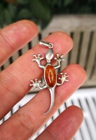 Különleges gekkó ezüst medál