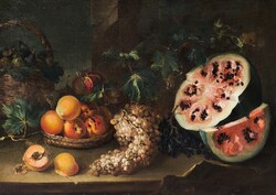 Antik csendélet - Gyümölcsök az asztalon