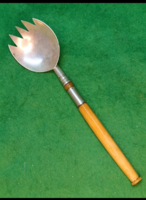 Ezüst szecessziós salátaszedő (800 finomságú)nagy Dianás, Bécs ,FR mesterjeggyel1872-1922