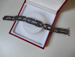 Régi Franz Scheurle modernista ezüst karkötő biztonsági kapoccsal