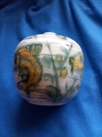 GORKA GÉZA- ZSOLNAY RENDKÍVÜL RITKA GYŰJTŐI HIBÁTLAN VÁZA  3 HAL MOTÍVUM