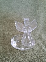 Üveg angyal figura, dísztárgy,mécsestartó