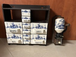 Fiókos fűszertartó és kávédaráló