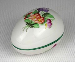 1Y448 Herendi virág mintás tojás bonbonier 7.3 cm