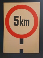 Eredeti, retro balesetmegelőző, biztonságtechnikai műanyag/plasztik tábla. Ságvári Nyomda 70-es évek