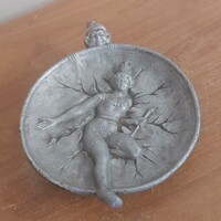 (K) Díszes aluminium tálka, névjegykártya tartó