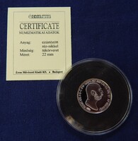 Osztrák-Magyar Monarchia pénzei utánveretben 1 Korona 1908 Ferenc József kapszulában tanúsítvánnyal