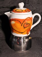 Porcelán-inox kombós kotyogós kávéfőző