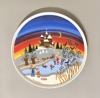 Barbara Fürstenhöfer - Téli jelenetes süteményényes porcelán kínáló