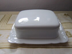 Gyönyörű Bavaria porcelán hó fehér vaj tartó!