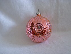 RÉGI ÜVEG KARÁCSONYFADÍSZ - DÍSZES LAMPION"! (ÁTTETSZŐ!)