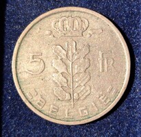 Pénzérme Belga 5 frank 1948
