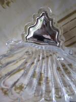 Ezüst lapka fogantyús kagyló alakú tál