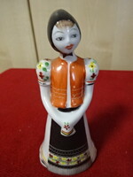 Hollóházi porcelán figura, matyó ruhás lány, magassága 11 cm. Jókai