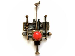 Péri József modernista konstruktív - brutalista bronz medál