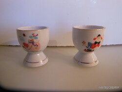 TOJÁSTARTÓ - 2 db - PORCELÁN - ARANYOZOTT - RÉGI - 6 x 5 cm
