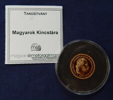 Ferenc József dukát 1870 aranyozott rézötvözet tükörveret kapszulában tanúsítvánnyal