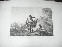 Rembrandt rézkarc fakszimile kb. 1900-as évek elejéről