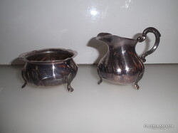 KIÖNTŐ + CUKORTARTÓ - EZÜSTÖZÖTT - 2 db - JELZETT - 1,5 dl  - 1,5 dl