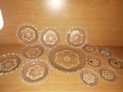 Retro üveg süti kínáló készlet 6+6 db kistányér, 1 db kínáló