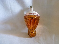 RÉGI ÜVEG KARÁCSONYFADÍSZ - EJTŐERNYŐ! (ÁTTETSZŐ!)