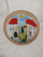 Terrakotta, mázas  "3 D" falikép vélhetően Csekovszky    P