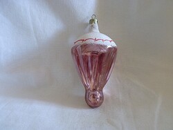 RÉGI ÜVEG KARÁCSONYFADÍSZ - EJTŐERNYŐ! (ÁTTETSZŐ!)