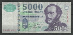 1999.- 5000 Forint - used condition - in