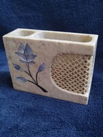 Indiai márvány ceruzatartó féldrágakő berakással